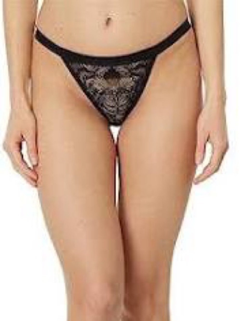 Cosabella Khana Tiger Women's Black Lace String Bikini Panty - L